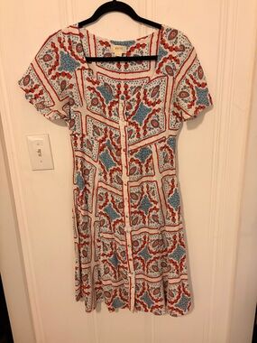 Maeve Ivory Floral Button-Front Dress